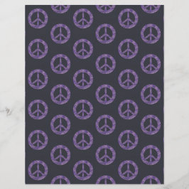 Paarse Mozaïek Vredesborden op zwart plakboekpapie