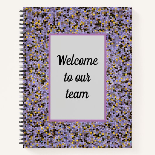 Paarse mozaïek Welkom bij ons team Business Notitieboek (Voorkant)