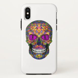 Paarse mozaïeksuikerschedel ZombieiPhone X Hoesje 
