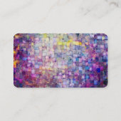 Paarse mozaïekwaterverf abstract geschilderd visitekaartje (Achterkant)