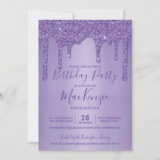 Paarse muggenglitter drijft elk jaar de dag van de kaart (Voorkant)