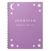 Paarse muis en sterren spiral notebook notitieboek (Voorkant)