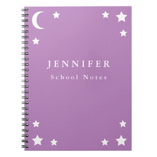Paarse muis en sterren spiral notebook notitieboek (Voorkant)