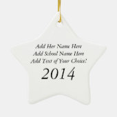 Paarse muis figuur Girl Afstuderen Keramisch Ornament (Achterkant)