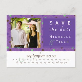 Paarse Multi Circle Save the Date Kaart