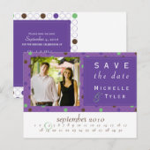 Paarse Multi Circle Save the Date Kaart (Voorkant / Achterkant)