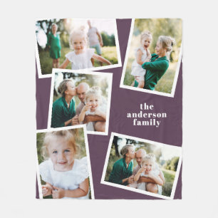 Paarse multi-fotoreportage voor thuisdecor fleece deken