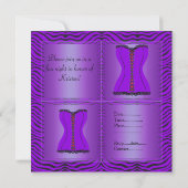PAARSE MULTI-ZEBRA BACHELORETTE PARTIJINVITATIE KAART (Achterkant)