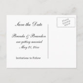 Paarse Mums Briefkaart - Save the Date (Achterkant)