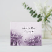 Paarse Mums Briefkaart - Save the Date (Staand voorkant)