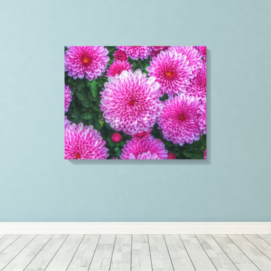 Paarse Mums Canvas Afdruk (Insitu (Houten vloer))