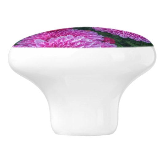 Paarse Mums Keramische Knop (Zijkant)