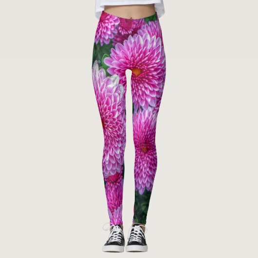 Paarse Mums Leggings (Voorkant)