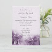 Paarse Mums Spring Wedding Invitations Kaart (Staand voorkant)