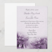 Paarse Mums Spring Wedding Invitations Kaart (Voorkant / Achterkant)