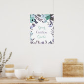 Paarse munt floral Personalized quote art print (Keuken)