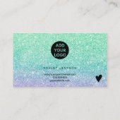 Paarse munt glitter logo orde dank u visitekaartje (Achterkant)