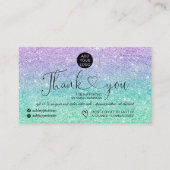Paarse munt glitter logo orde dank u visitekaartje (Voorkant)