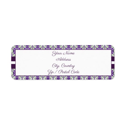 Paarse munt groen en wit etiket (Voorkant)