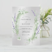 Paarse Muntloof Eucalyptus Bruiloft Kaart (Staand voorkant)