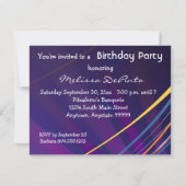 Paarse Musical Notes Birthday Celebration Kaart (Achterkant)