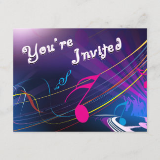 Paarse Musical Notes Birthday Celebration Kaart