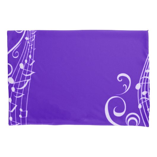 Paarse Musical Notes-inspiratie Kussensloop (Voorkant)