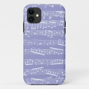 Paarse Musical Notes iphone 5 hoesje