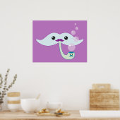 Paarse Mustache Poster (Keuken)