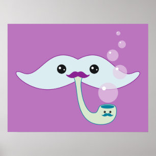 Paarse Mustache Poster