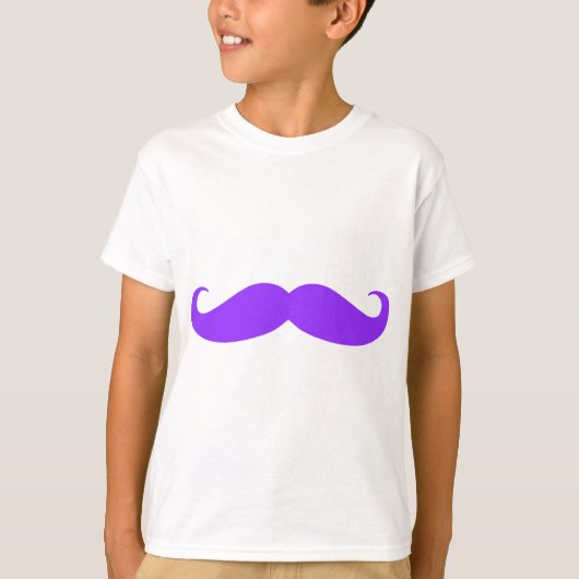 Paarse Mustache Stache T-shirt (Voorkant)