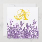 Paarse Mustard Yellow Wilde Vloer Sparen de Datum Save The Date (Achterkant)