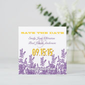 Paarse Mustard Yellow Wilde Vloer Sparen de Datum Save The Date (Staand voorkant)