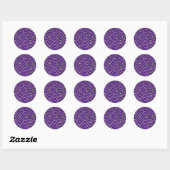paarse muur abstract ronde sticker (Vel)