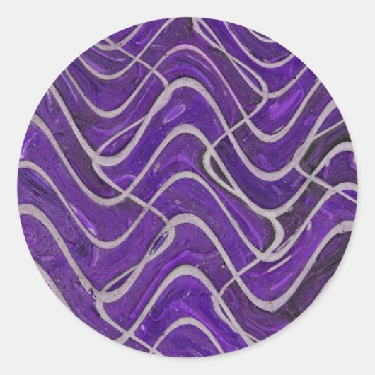 paarse muur abstract ronde sticker (Voorkant)