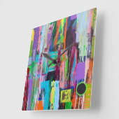 Paarse muur-klok vierkante klok (Hoek)