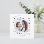 Paarse muurbloem sparen de datumfotokaart kaart (Staand voorkant)