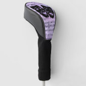 Paarse muziek- en theatermaskers golfheadcover (Schuin)