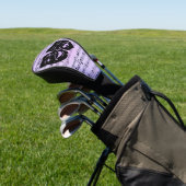 Paarse muziek- en theatermaskers golfheadcover (Insitu)