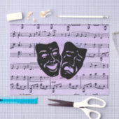 Paarse muziek- en theatermaskers tissuepapier (Craft)