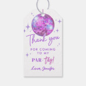 Paarse muziek in mijn verjaardagstijd cadeaulabel (Achterkant)