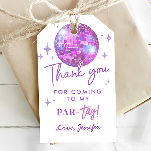 Paarse muziek in mijn verjaardagstijd cadeaulabel