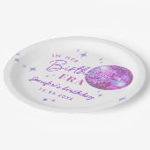 Paarse muziek in mijn verjaardagstijd papieren bordje (Gekanteld)