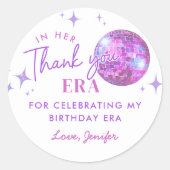 Paarse muziek in mijn verjaardagstijd ronde sticker (Voorkant)