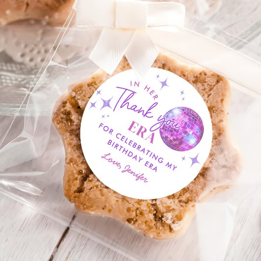 Paarse muziek in mijn verjaardagstijd ronde sticker