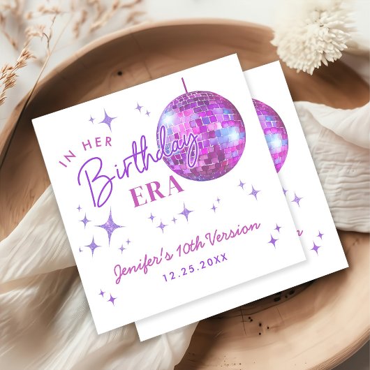 Paarse muziek in mijn verjaardagstijd servet