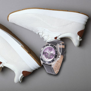 Paarse Muziek Skater Dude Waterdicht Horloge