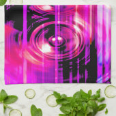 Paarse muziekluidsprekers theedoek (Gevouwen)