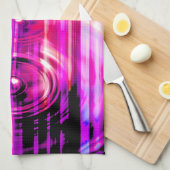 Paarse muziekluidsprekers theedoek (Quarter Fold)