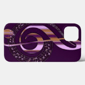 Paarse muzieknoot Hoesje-Mate iPhone Case (Achterkant (horizontaal))